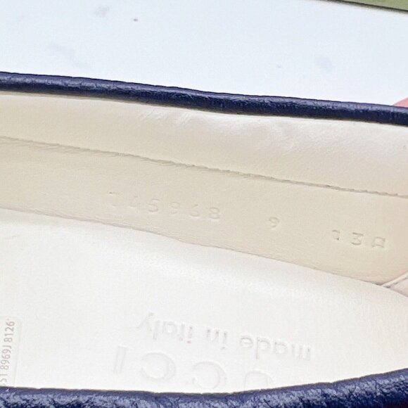 Gucci Riverside Leather Boat Shoe Loafer Moccasin Blue Mens UK 9 US 9.5 $890 - Picture 12 of 13
